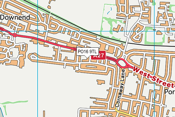 PO16 9TL map - OS VectorMap District (Ordnance Survey)