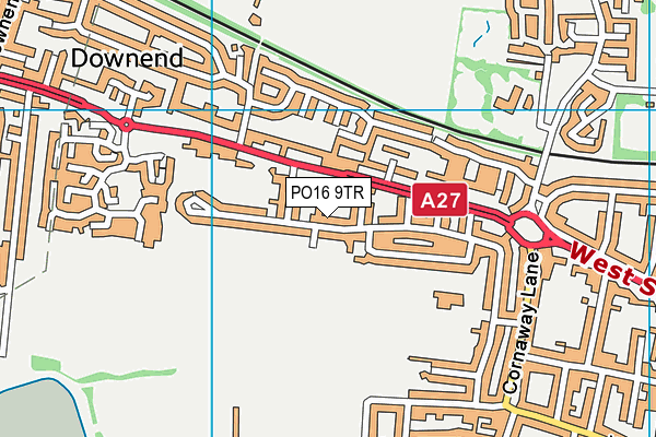 PO16 9TR map - OS VectorMap District (Ordnance Survey)