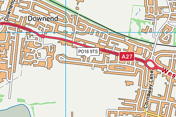 PO16 9TS map - OS VectorMap District (Ordnance Survey)