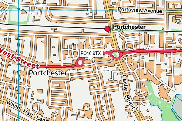 PO16 9TX map - OS VectorMap District (Ordnance Survey)