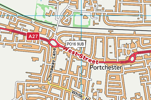 PO16 9UB map - OS VectorMap District (Ordnance Survey)