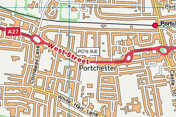 PO16 9UE map - OS VectorMap District (Ordnance Survey)