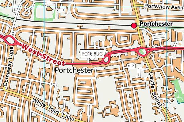 PO16 9UG map - OS VectorMap District (Ordnance Survey)