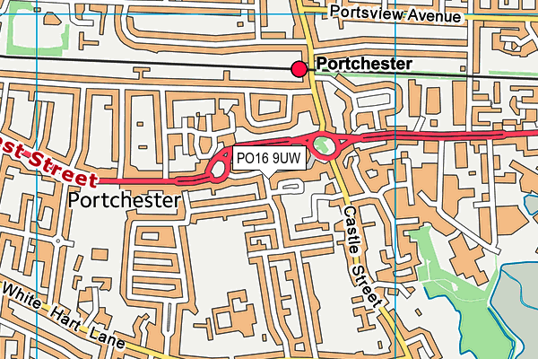 PO16 9UW map - OS VectorMap District (Ordnance Survey)