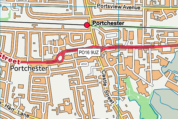 PO16 9UZ map - OS VectorMap District (Ordnance Survey)