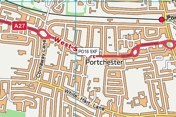 PO16 9XF map - OS VectorMap District (Ordnance Survey)