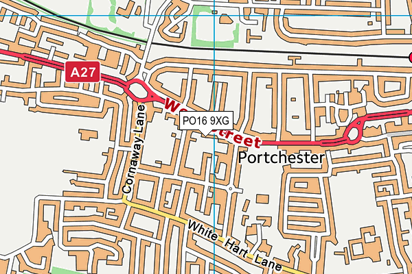 PO16 9XG map - OS VectorMap District (Ordnance Survey)