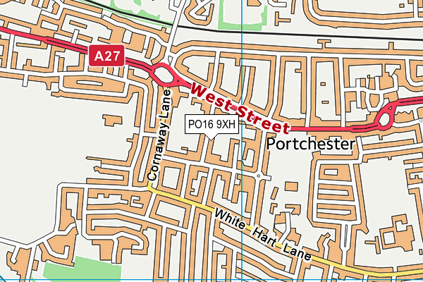 PO16 9XH map - OS VectorMap District (Ordnance Survey)