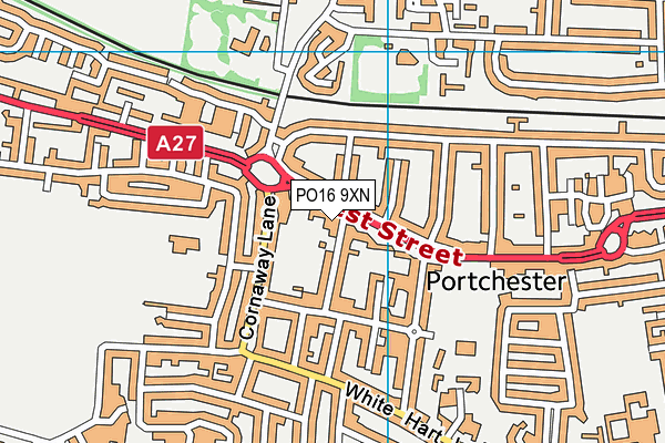 PO16 9XN map - OS VectorMap District (Ordnance Survey)