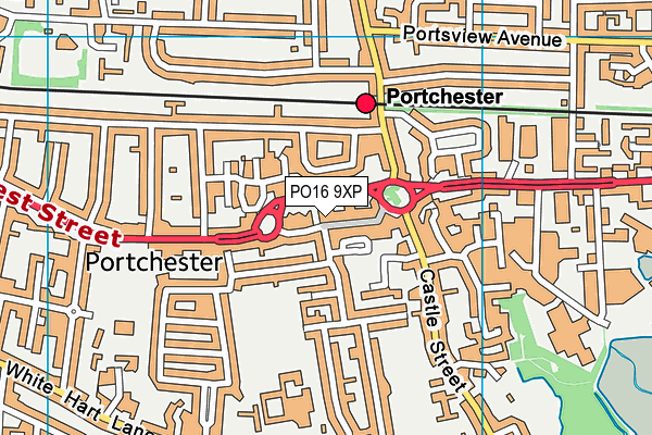 PO16 9XP map - OS VectorMap District (Ordnance Survey)