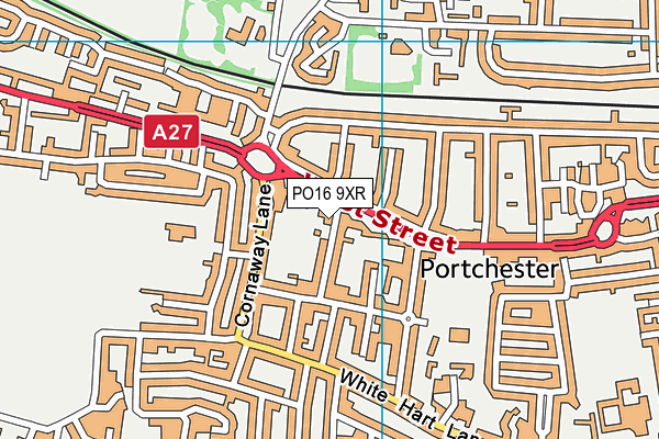 PO16 9XR map - OS VectorMap District (Ordnance Survey)