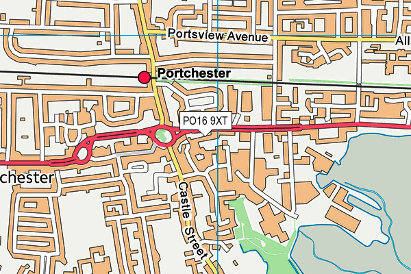 PO16 9XT map - OS VectorMap District (Ordnance Survey)