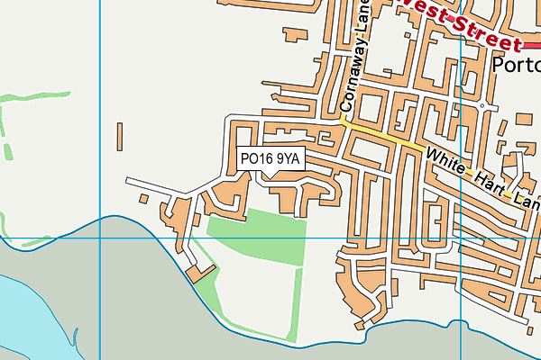 PO16 9YA map - OS VectorMap District (Ordnance Survey)