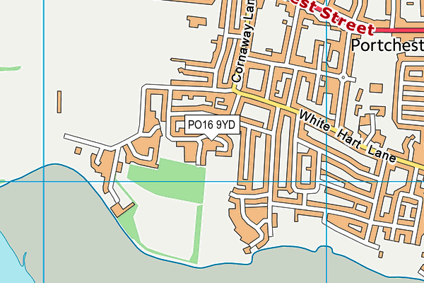 PO16 9YD map - OS VectorMap District (Ordnance Survey)