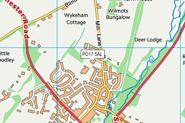PO17 5AL map - OS VectorMap District (Ordnance Survey)