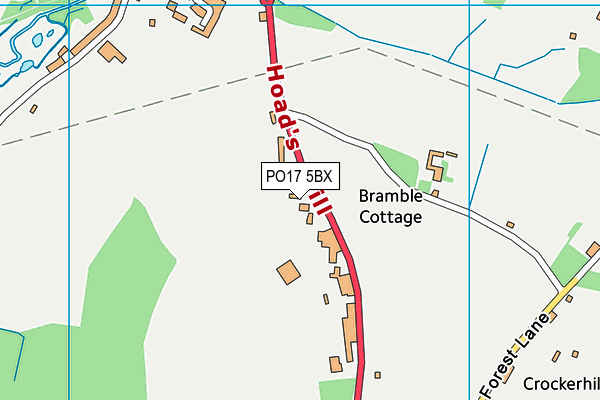 PO17 5BX map - OS VectorMap District (Ordnance Survey)