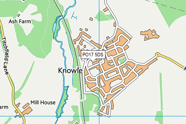 PO17 5DS map - OS VectorMap District (Ordnance Survey)