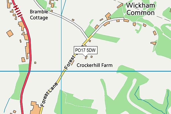 PO17 5DW map - OS VectorMap District (Ordnance Survey)