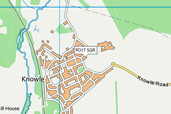 Knowle Village Hall And Recreation Ground map (PO17 5GR) - OS VectorMap District (Ordnance Survey)