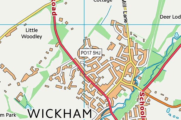 PO17 5HJ map - OS VectorMap District (Ordnance Survey)