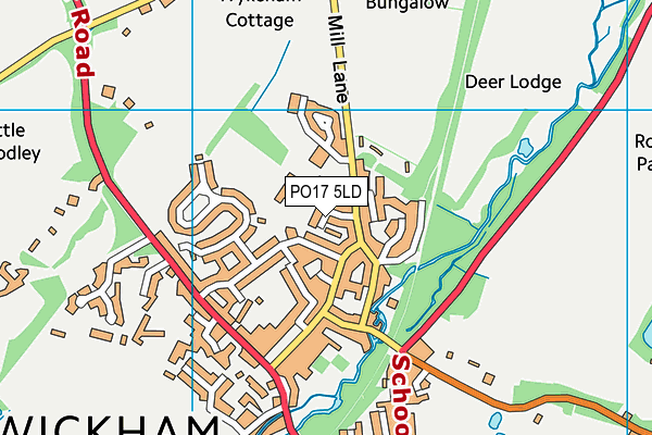 Wickham All Weather Pitch map (PO17 5LD) - OS VectorMap District (Ordnance Survey)