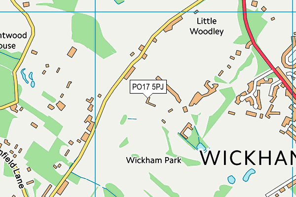 Wickham Park Golf Club map (PO17 5PJ) - OS VectorMap District (Ordnance Survey)