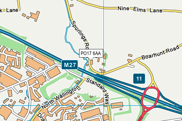 PO17 6AA map - OS VectorMap District (Ordnance Survey)