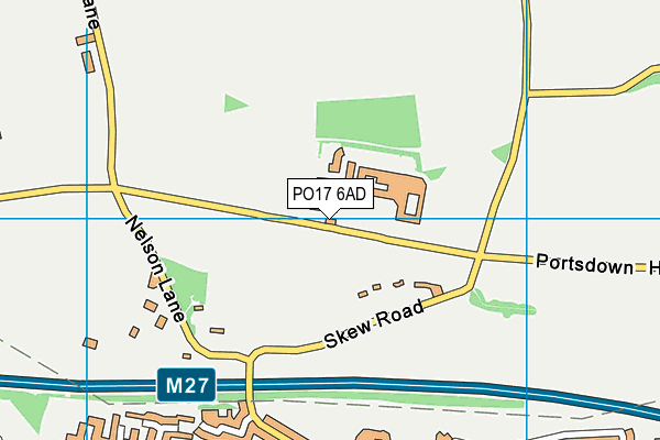 PO17 6AD map - OS VectorMap District (Ordnance Survey)