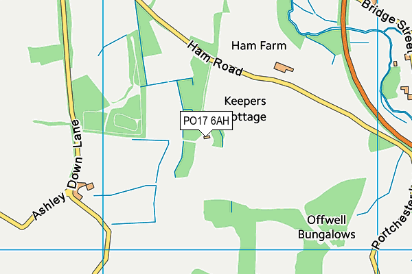 PO17 6AH map - OS VectorMap District (Ordnance Survey)