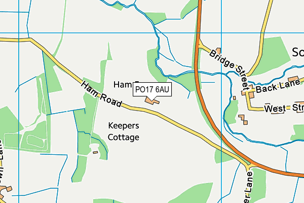 PO17 6AU map - OS VectorMap District (Ordnance Survey)