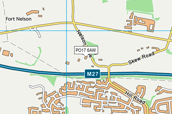 PO17 6AW map - OS VectorMap District (Ordnance Survey)