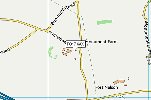 PO17 6AX map - OS VectorMap District (Ordnance Survey)