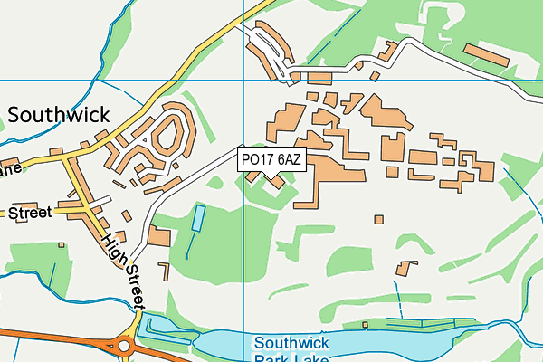 PO17 6AZ map - OS VectorMap District (Ordnance Survey)