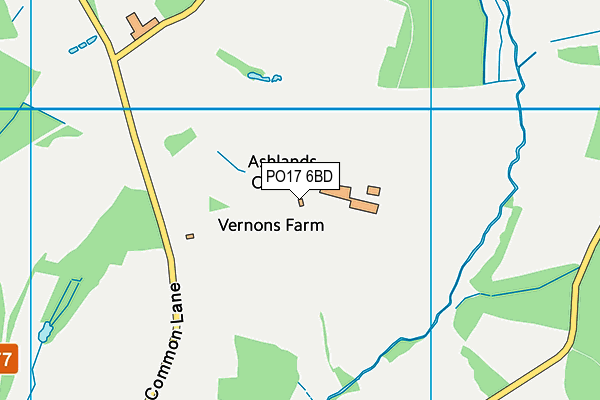 PO17 6BD map - OS VectorMap District (Ordnance Survey)