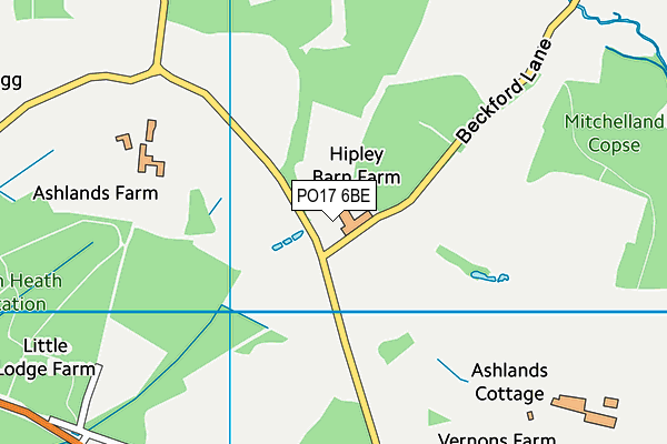 PO17 6BE map - OS VectorMap District (Ordnance Survey)