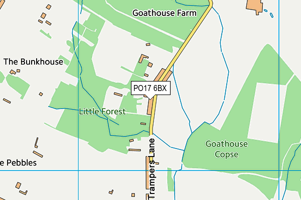 PO17 6BX map - OS VectorMap District (Ordnance Survey)