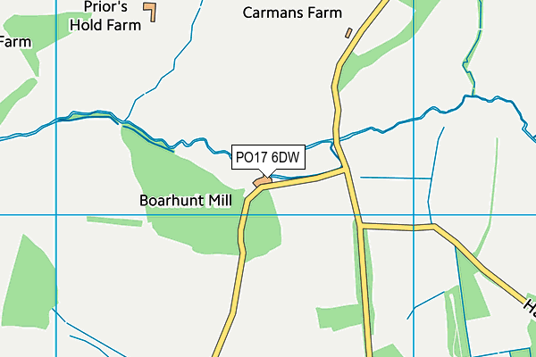 PO17 6DW map - OS VectorMap District (Ordnance Survey)