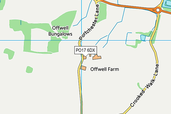 PO17 6DX map - OS VectorMap District (Ordnance Survey)