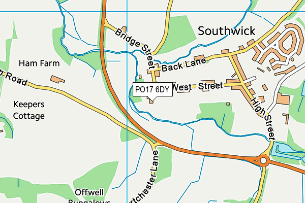 PO17 6DY map - OS VectorMap District (Ordnance Survey)