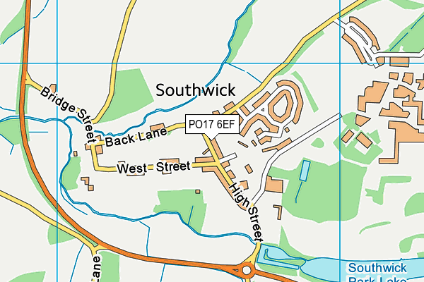 PO17 6EF map - OS VectorMap District (Ordnance Survey)