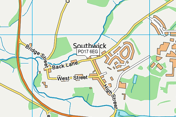 PO17 6EG map - OS VectorMap District (Ordnance Survey)