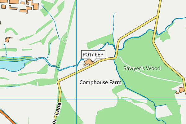 PO17 6EP map - OS VectorMap District (Ordnance Survey)