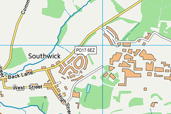 PO17 6EZ map - OS VectorMap District (Ordnance Survey)