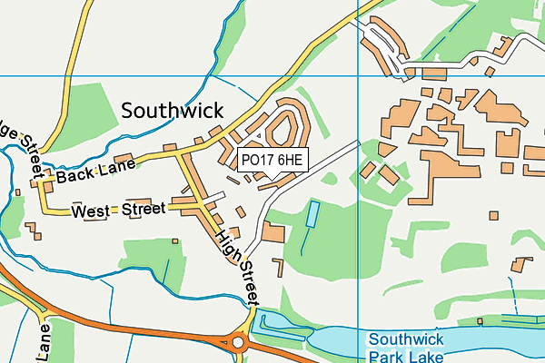 PO17 6HE map - OS VectorMap District (Ordnance Survey)