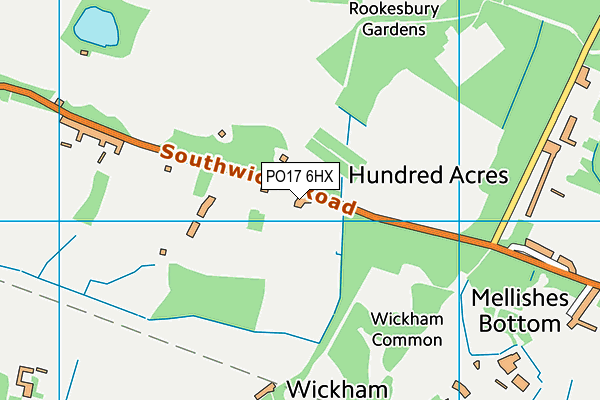 PO17 6HX map - OS VectorMap District (Ordnance Survey)