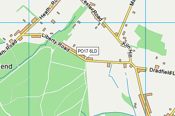PO17 6LD map - OS VectorMap District (Ordnance Survey)