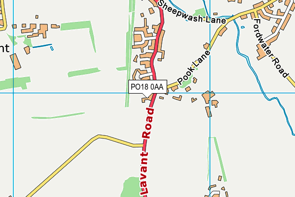 PO18 0AA map - OS VectorMap District (Ordnance Survey)