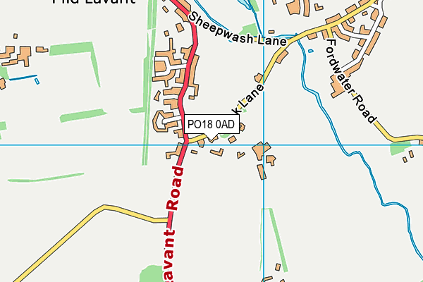 PO18 0AD map - OS VectorMap District (Ordnance Survey)