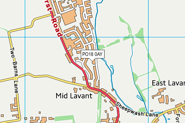 PO18 0AY map - OS VectorMap District (Ordnance Survey)