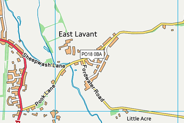 PO18 0BA map - OS VectorMap District (Ordnance Survey)